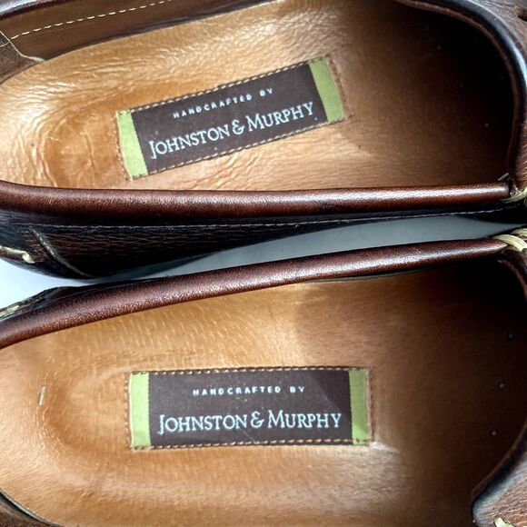 Johnston & Murphy Slip On Tassel Loafers Brown Leather Mens Size 9.5 - Picture 6 of 7